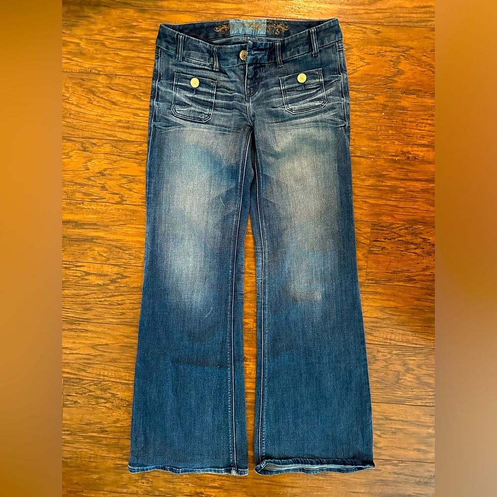Express Wide-leg Sailor Flare Dark wash jeans, Sz: 2. Limited edition!